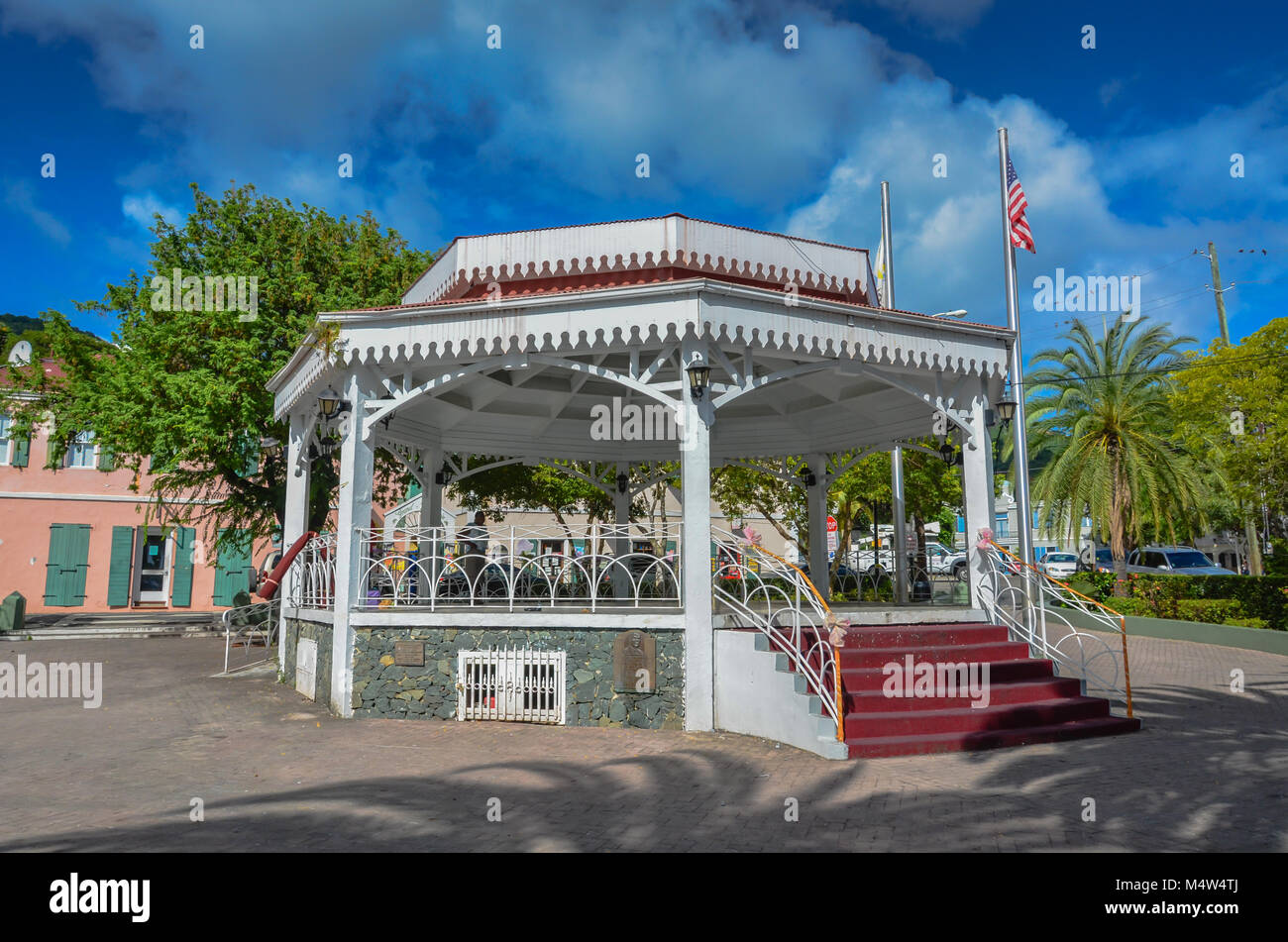 Charlotte Amalie, St. Thomas, USVI. Emancipation Garden park celebrates freedom from slavery. Stock Photo