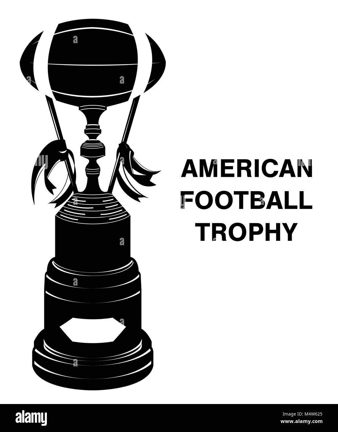 black silhouette american football trophy isolated Stock Vector
