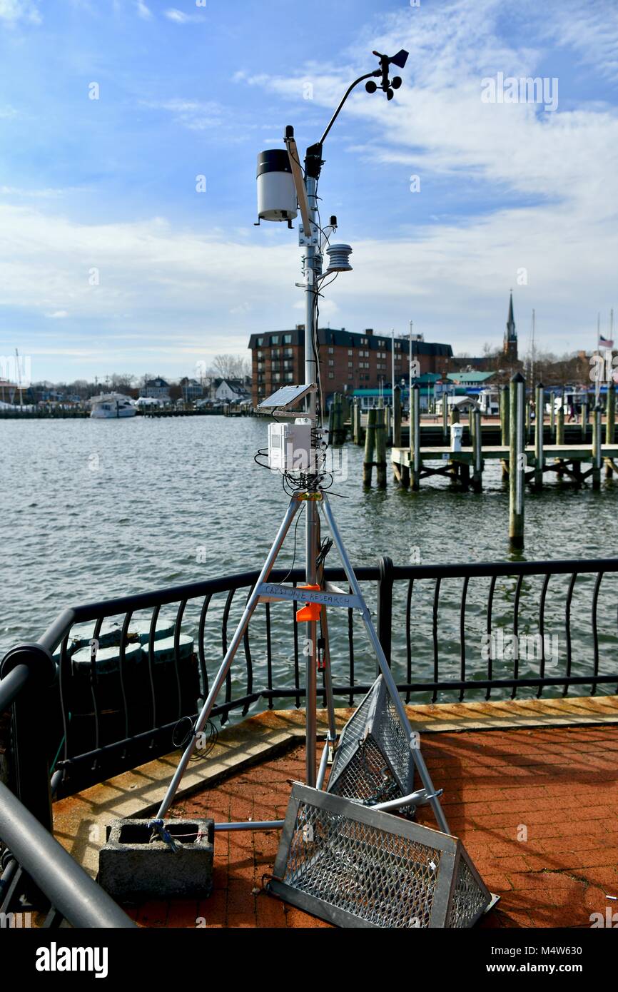 Weather machine labeled capstone research at the United States Naval Academy, Annapolis, MD, USA Stock Photo