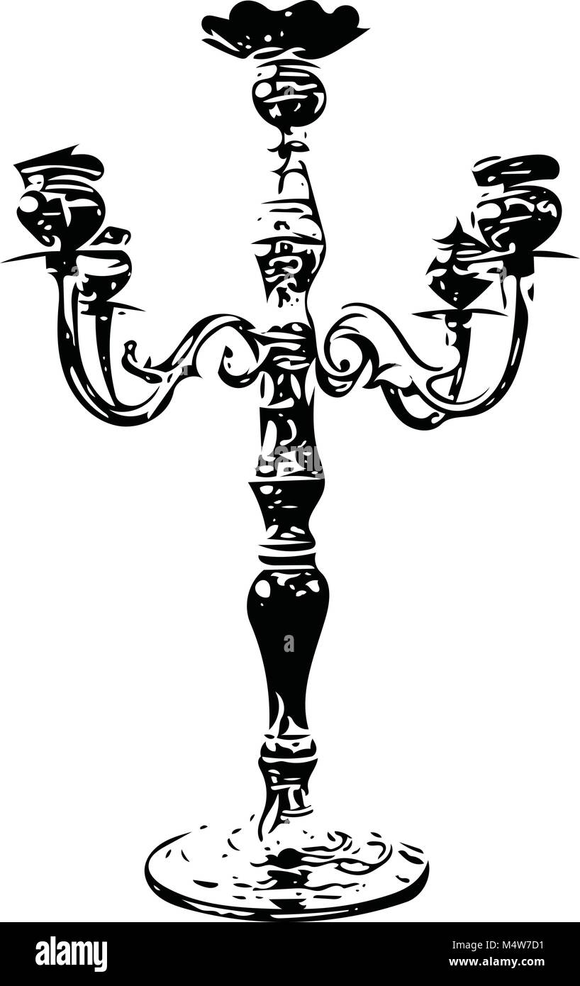 Vector candlestick in black and white Stock Vector Image & Art Alamy