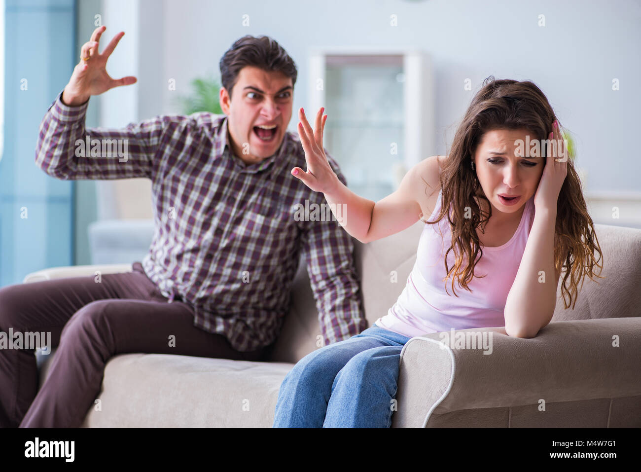 Young family in broken relationship concept Stock Photo