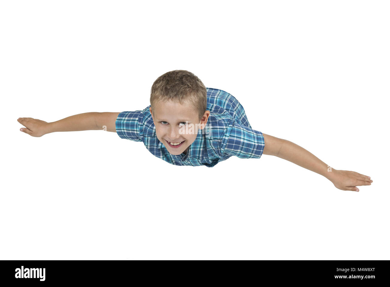 Little Boy Flying Stock Photo - Alamy
