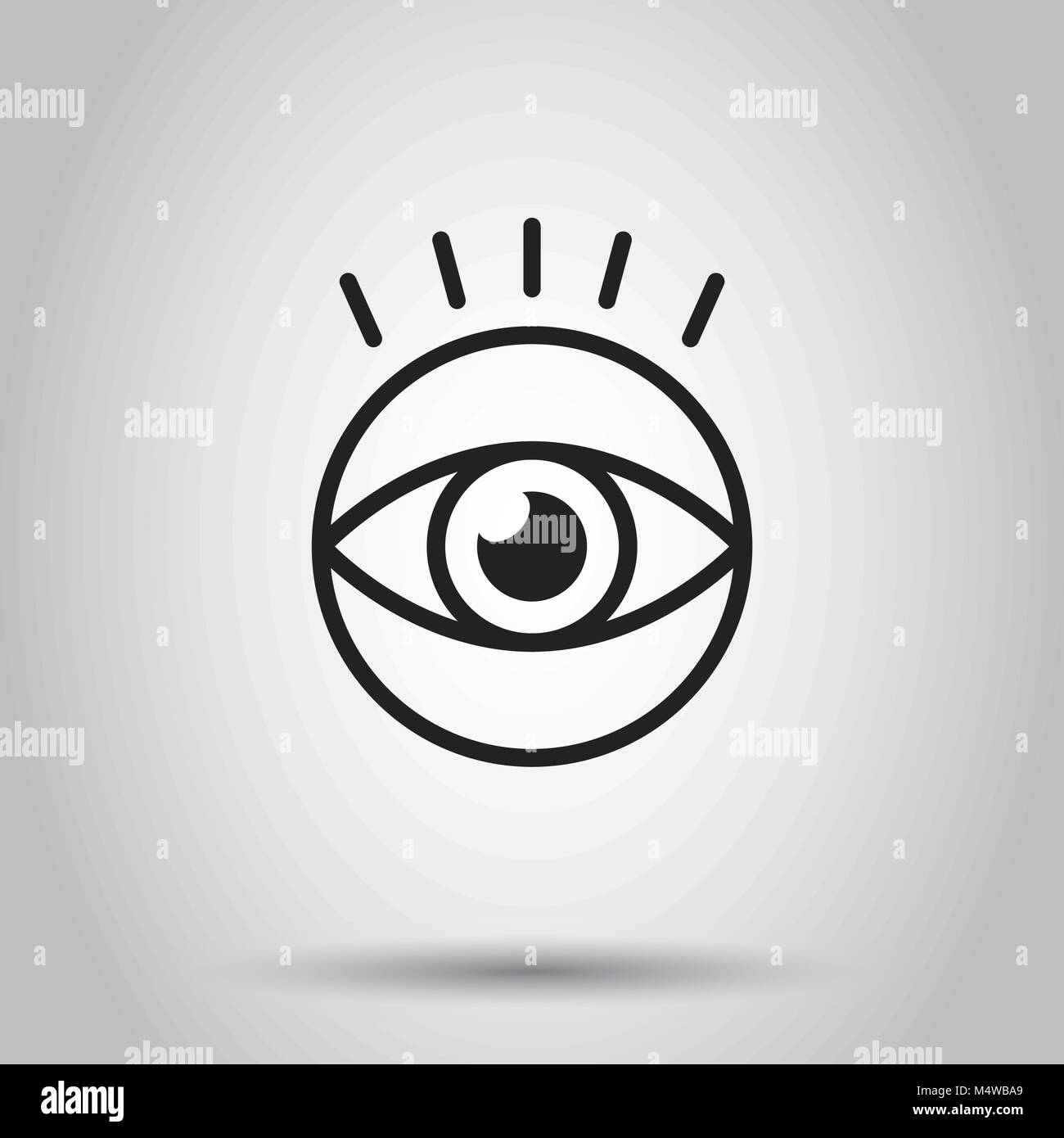 Simple eye icon. Vector illustration on isolated background. Business ...