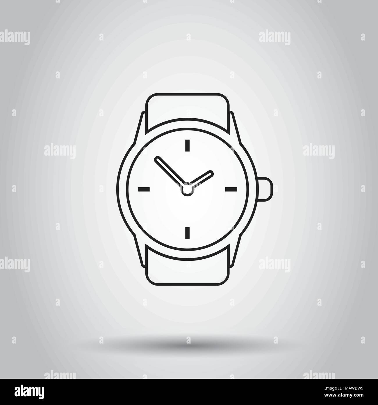 Clock watch icon in line style. Vector illustration on isolated ...