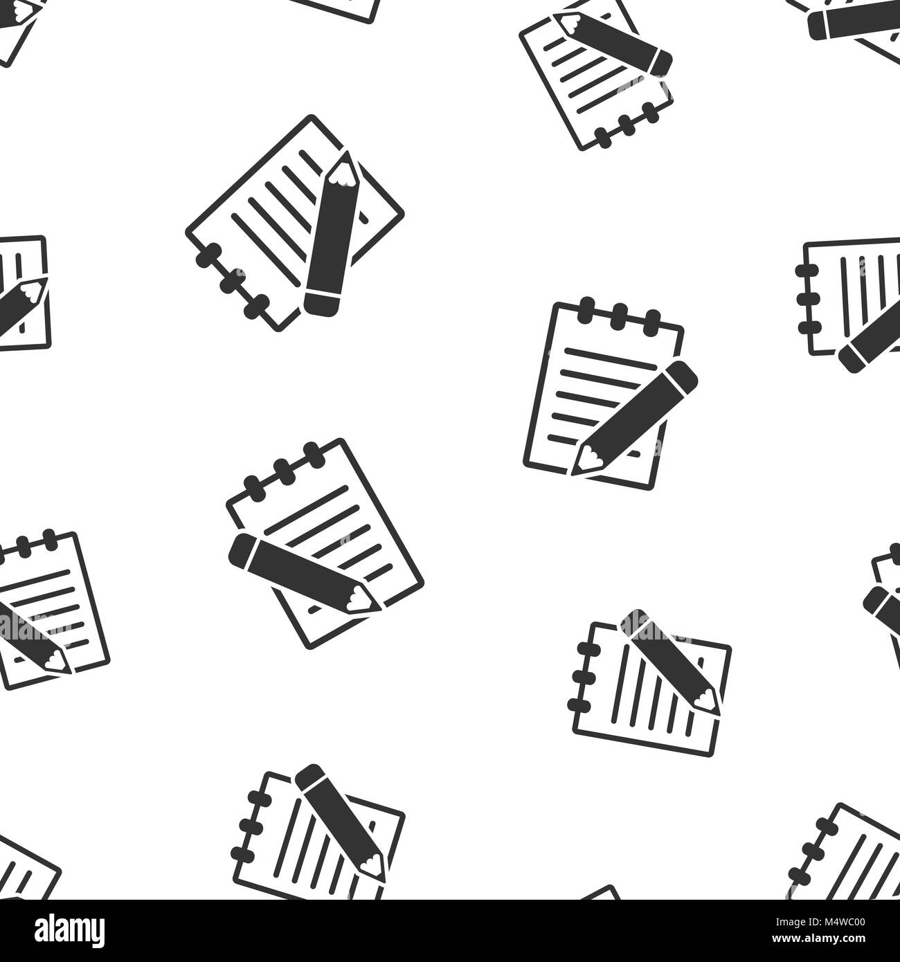 Document with pencil seamless pattern background. Business flat vector ...