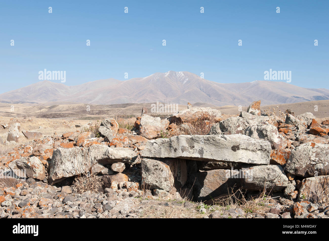 Beautiful autumn foliage at the lake of Dzhermuk. Stock Photo
