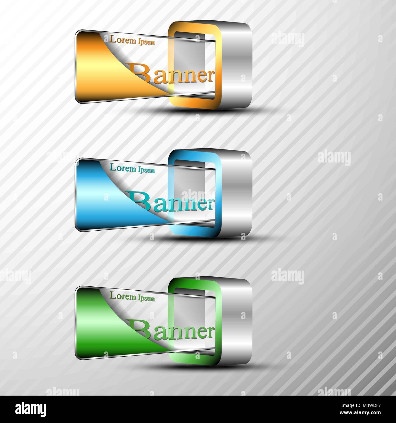 Set of 3d banners template. Stock Vector