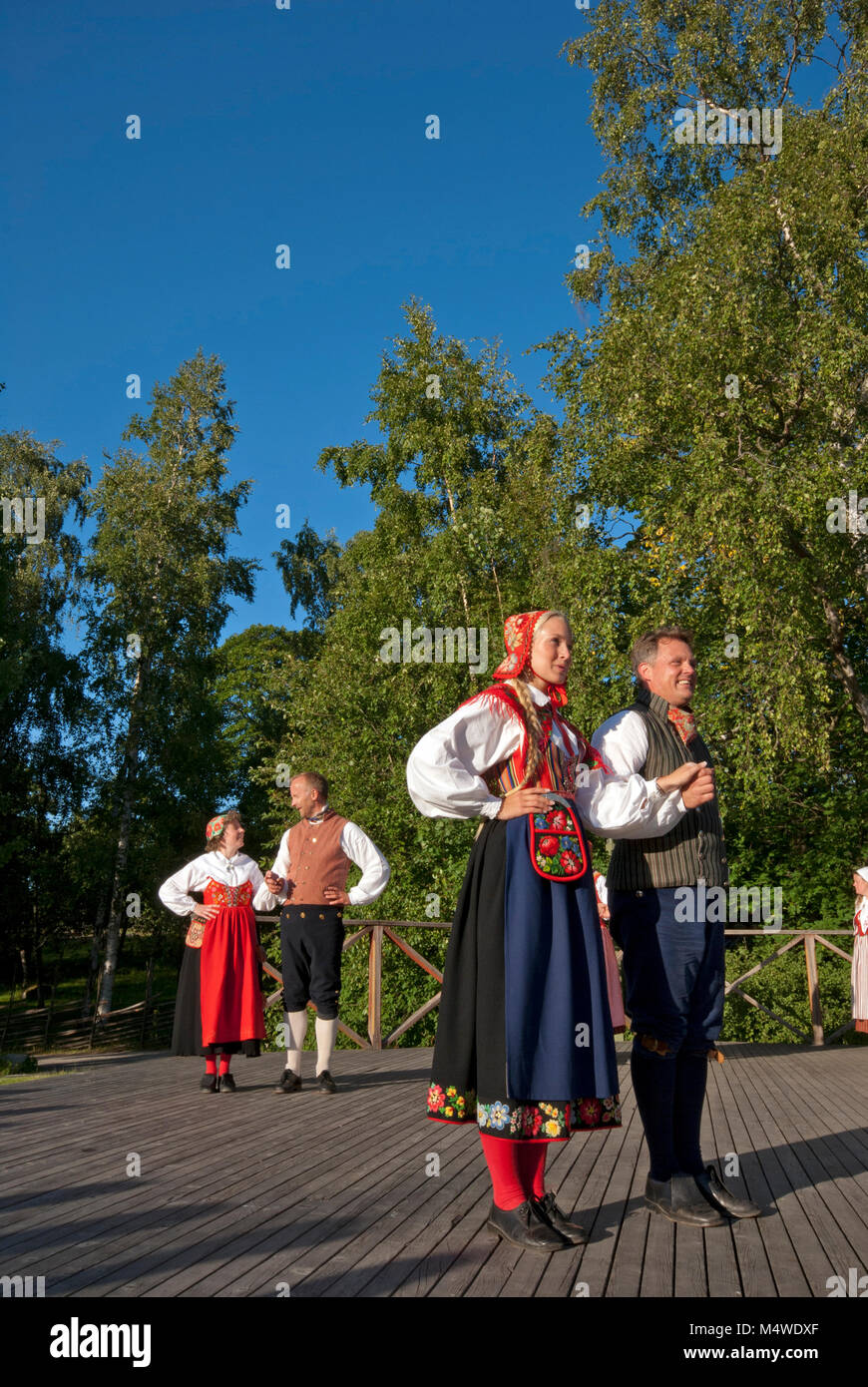 Folk dancers in traditional dress, Skansen Open-Air Museum, Stockholm,  Sweden Stock Photo - Alamy