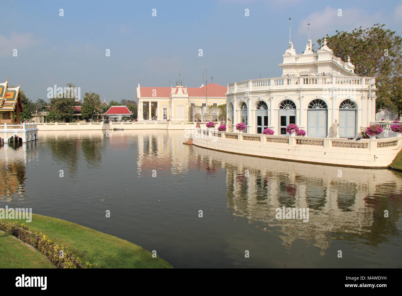 The Warophat Phiman Hall in the Bang Pa-In royal palace (Thailand). Stock Photo