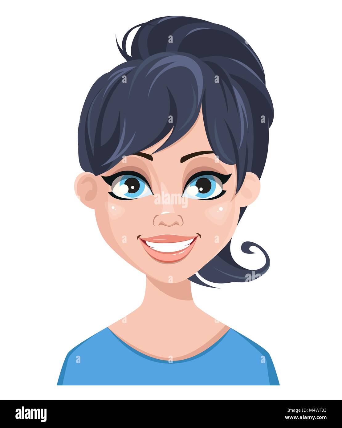 Facial expression of a woman - smiling. Female emotions. Attractive cartoon character. Vector illustration isolated on white background Stock Vector Image & Art - Alamy Facial expression of a woman - smiling. Female emotions. Attractive cartoon character. Vector illustration isolated on white background Stock Vector Image & Art - Alamy