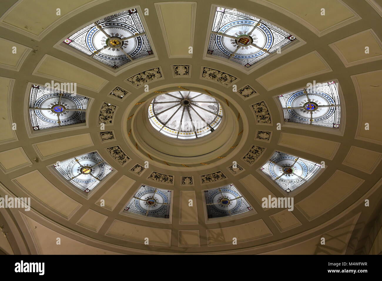 Ceiling dome in the Portico Library in Manchester UK Stock Photo