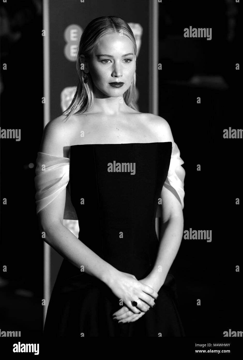Jennifer Lawrence attending the EE British Academy Film Awards held at the Royal Albert Hall, Kensington Gore, Kensington, London. Stock Photo
