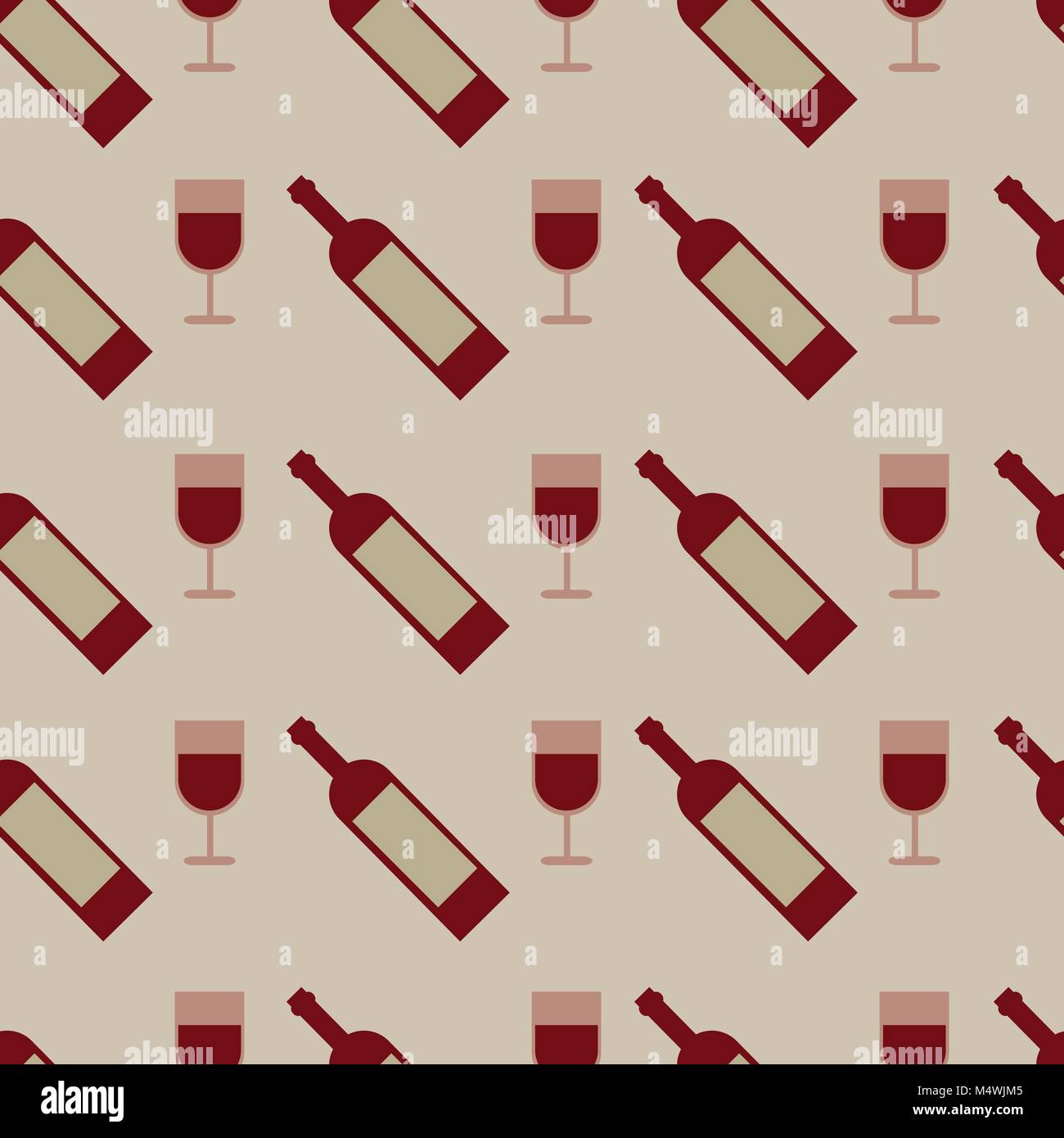 Vector seamless pattern with wine glasses and bottle - vector Stock ...