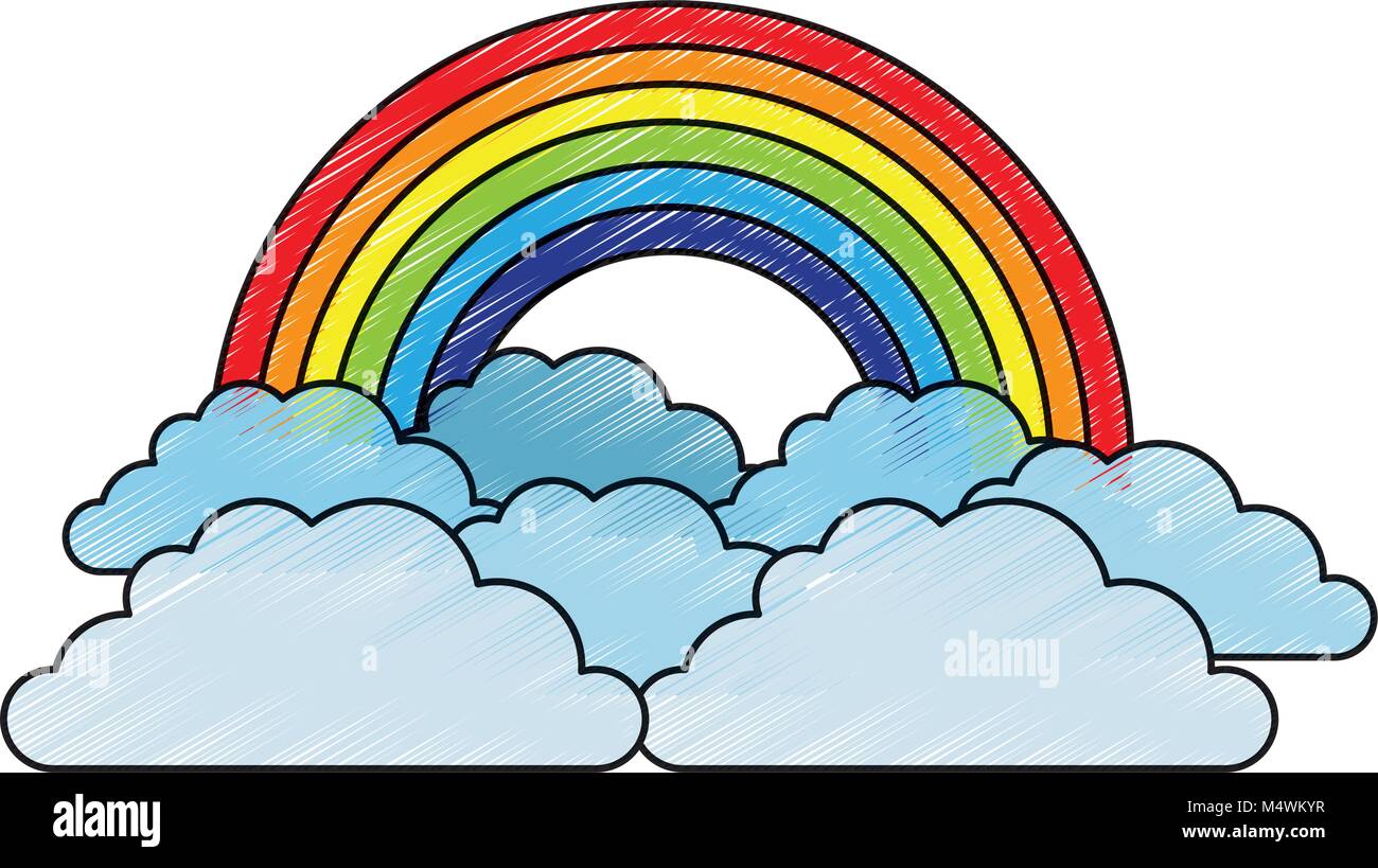 rainbow and cloud in the sky Stock Vector Image & Art - Alamy