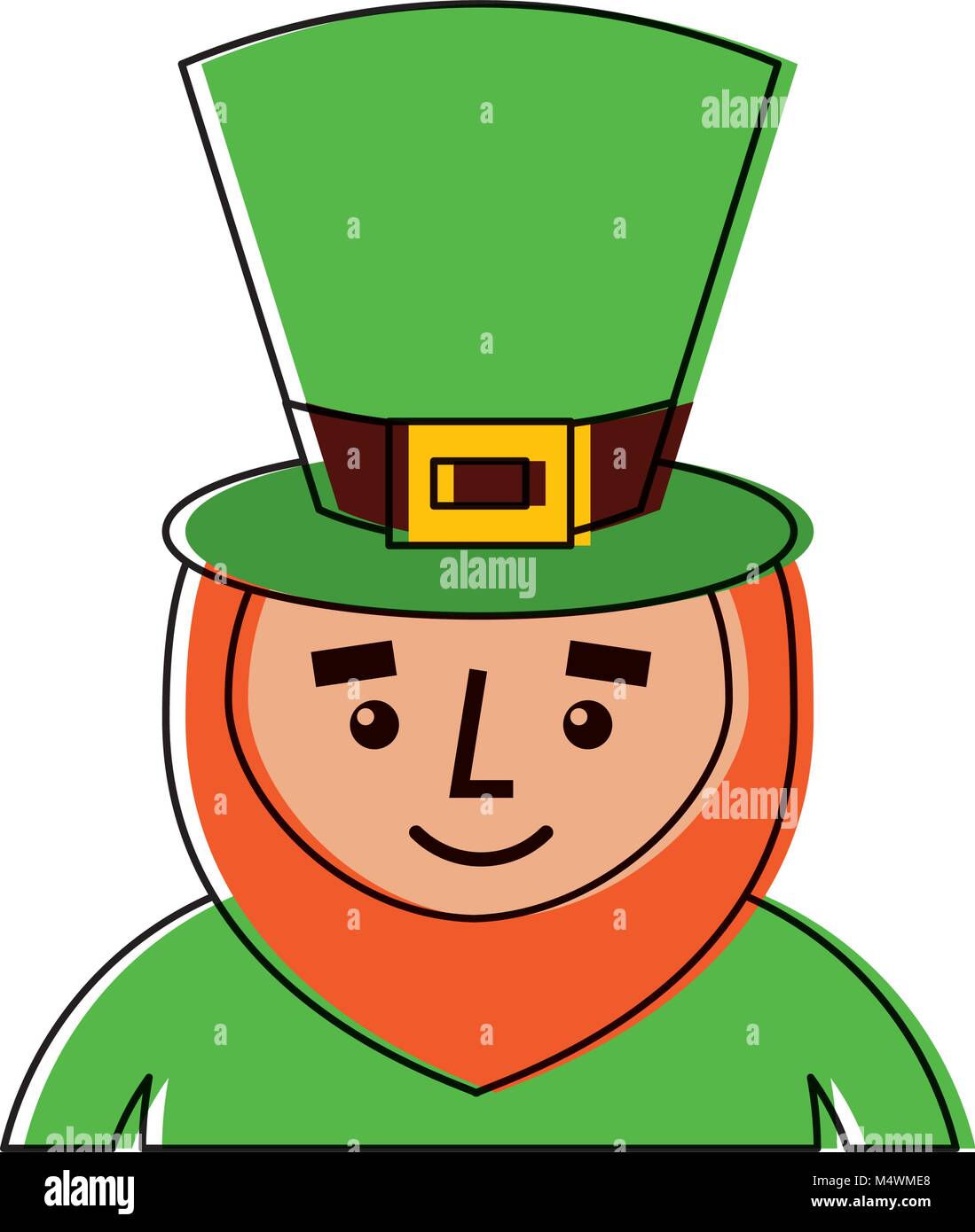 leprechaun st patricks day cartoon character portrait Stock Vector ...