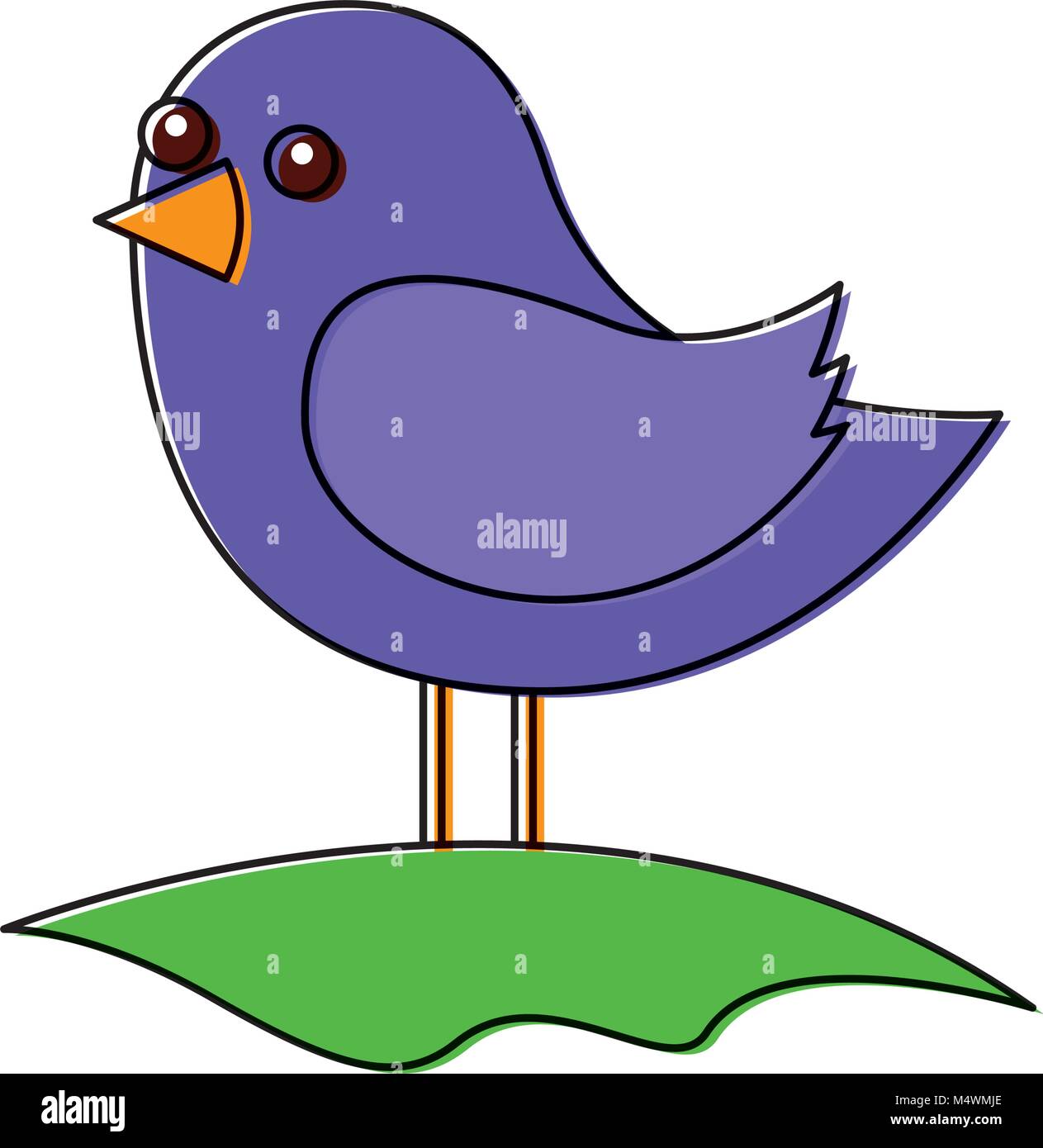 cute bird standing in the field cartoon Stock Vector Image & Art Alamy