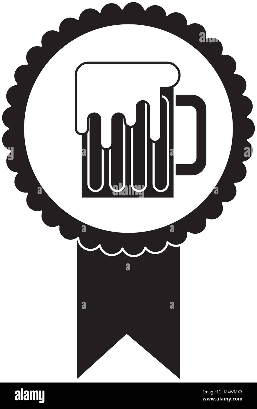 rosette badge with beer glass foamy drink Stock Vector Image & Art - Alamy