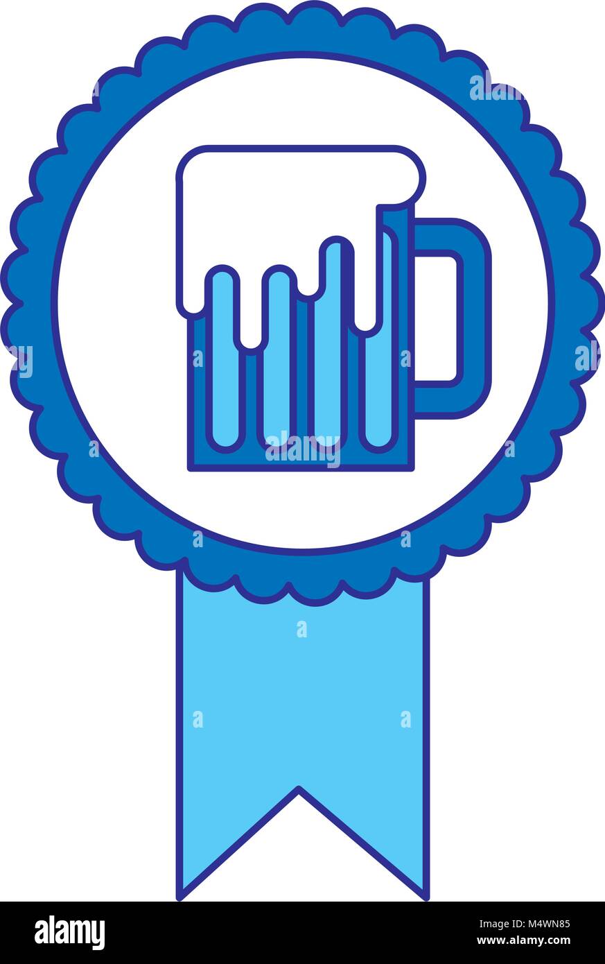rosette badge with beer glass foamy drink Stock Vector Image & Art - Alamy