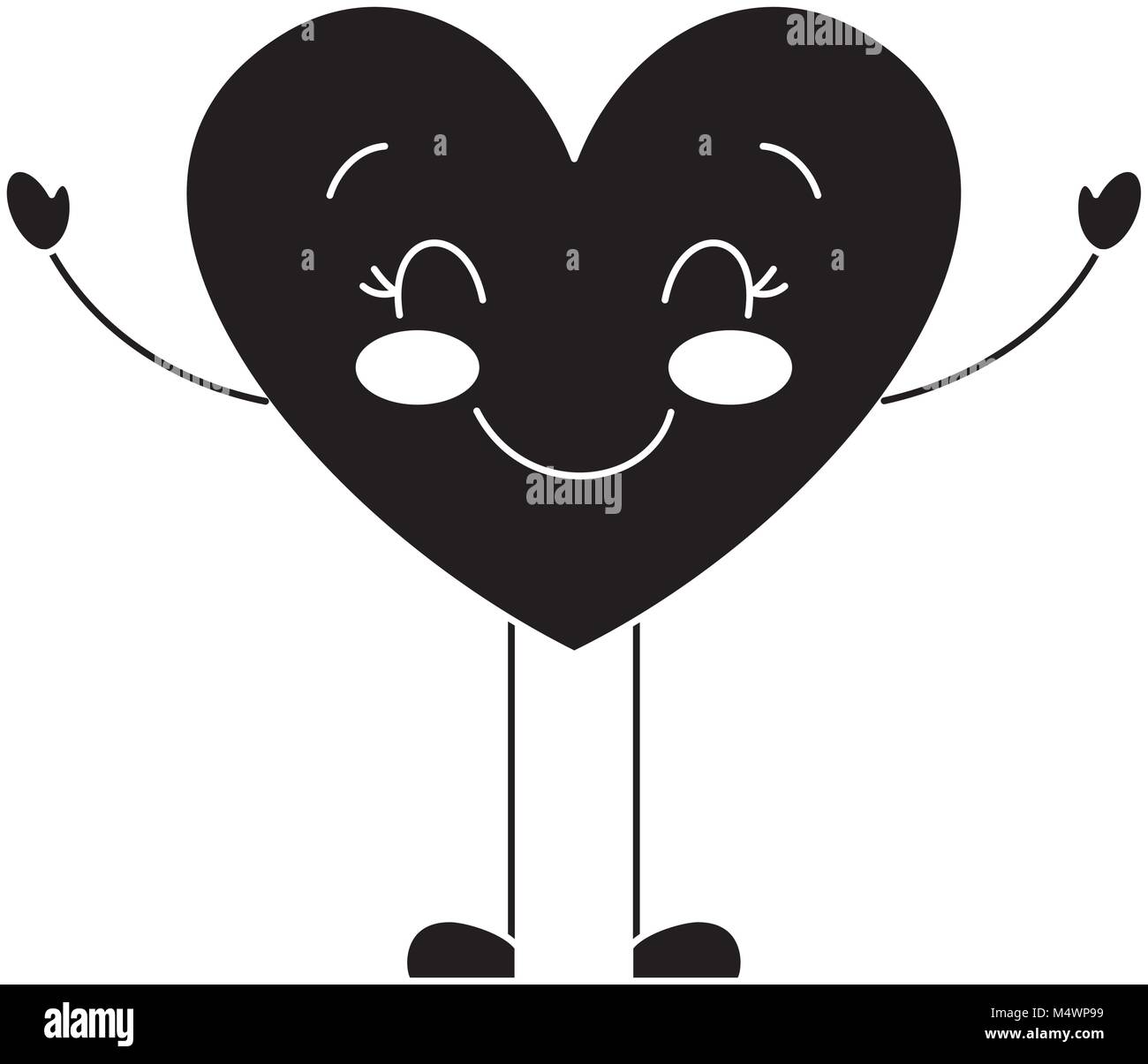 cute cartoon heart happy character Stock Vector Image & Art - Alamy