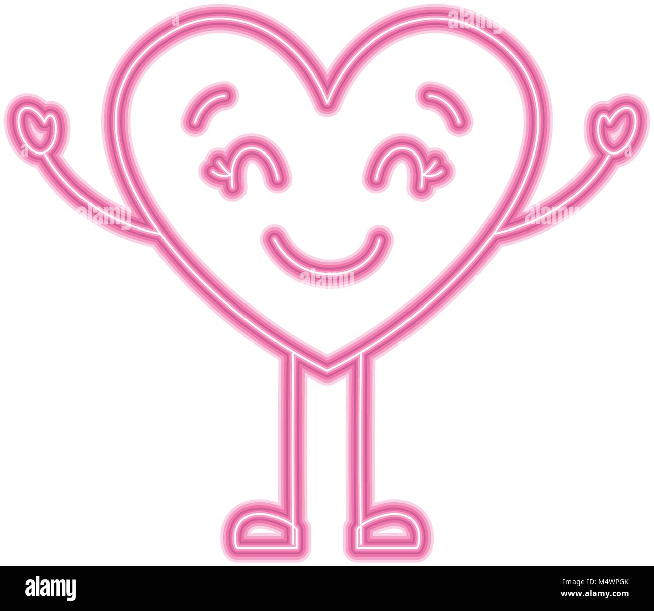 cute cartoon heart happy character Stock Vector Image & Art - Alamy