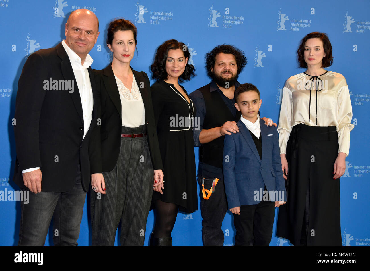 Gabor Ferenczy, Andrea Taschler, Lidia Danis, Arpad Bogdan, Milan Csordas and Anna Marie Cseh during the 'Genezis' photocall at the 68th Berlin International Film Festival / Berlinale 2018 at Hotel Grand Hyatt on February 18 in Berlin, Germany. Credit: Geisler-Fotopress/Alamy Live News Stock Photo
