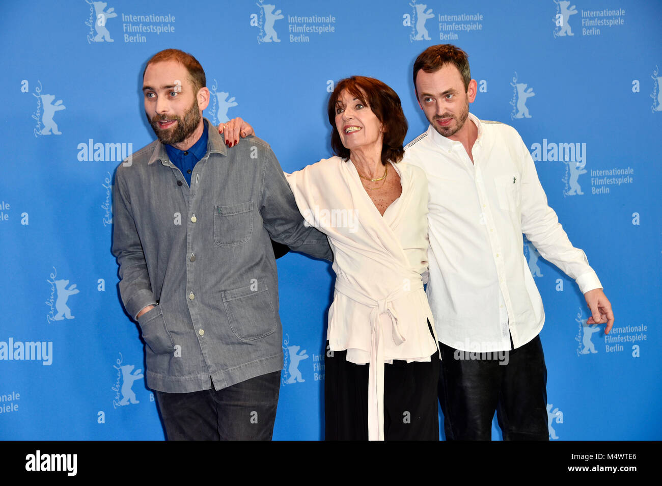 Mans Mansson, Leonore Ekstrand and Axel Petersen during the 'Toppen Av  Ingenting / The Real Estate' Photocall, Berlinale 2018' photocall at the  68th Berlin International Film Festival / Berlinale 2018 on February