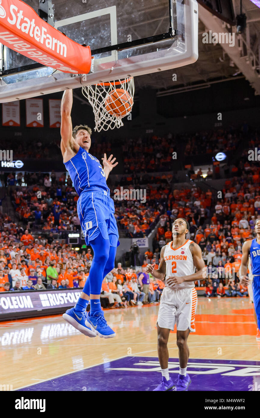 Duke guard Grayson Allen (3) makes a dunk during 1st half action