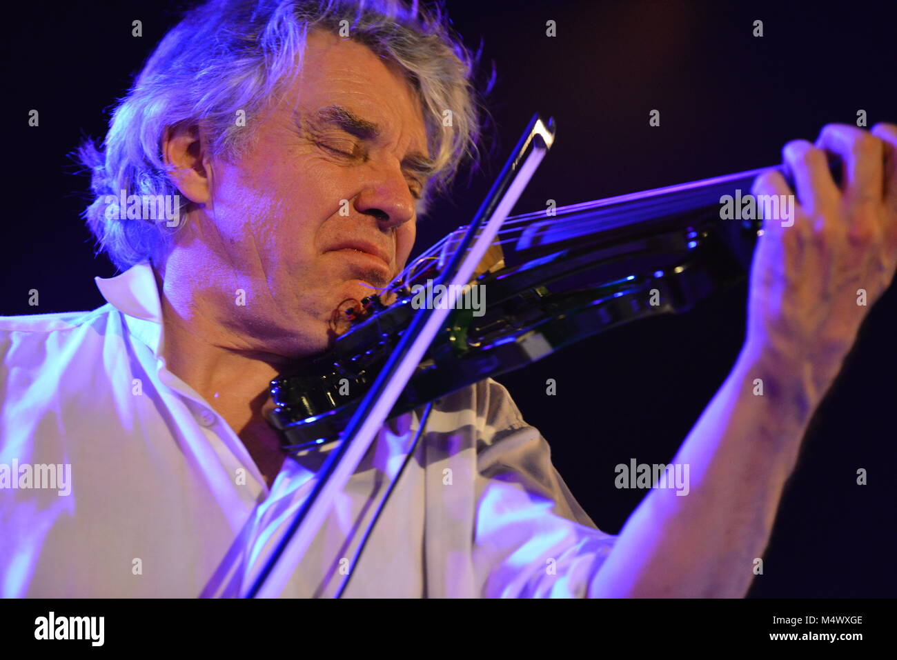 FILE: 18th Feb, 2018. Photo taken: Paris, France. 19th March 2014. Photo shows Didier performing in concert "Le Petit Journal Montparnasse in 2014". Didier Lockwood, 62, one of the most famous French jazz violinists, died of a heart attack this Sunday 18th February, announced his agent. He collaborated with the greatest, from Claude Nougaro to Barbara through Jacques Higelin or Miles Davis. Credit: Gilles Delacourd/Alamy Live News Stock Photo