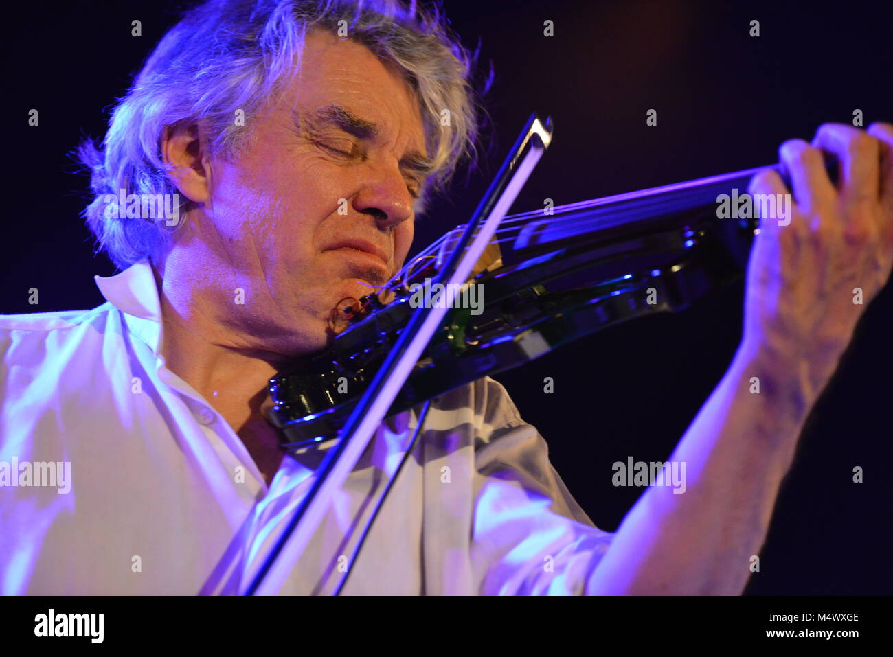 FILE: 18th Feb, 2018. Photo taken: Paris, France. 19th March 2014. Photo shows Didier performing in concert 'Le Petit Journal Montparnasse in 2014'. Didier Lockwood, 62, one of the most famous French jazz violinists, died of a heart attack this Sunday 18th February, announced his agent. He collaborated with the greatest, from Claude Nougaro to Barbara through Jacques Higelin or Miles Davis. Credit: Gilles Delacourd/Alamy Live News Stock Photo