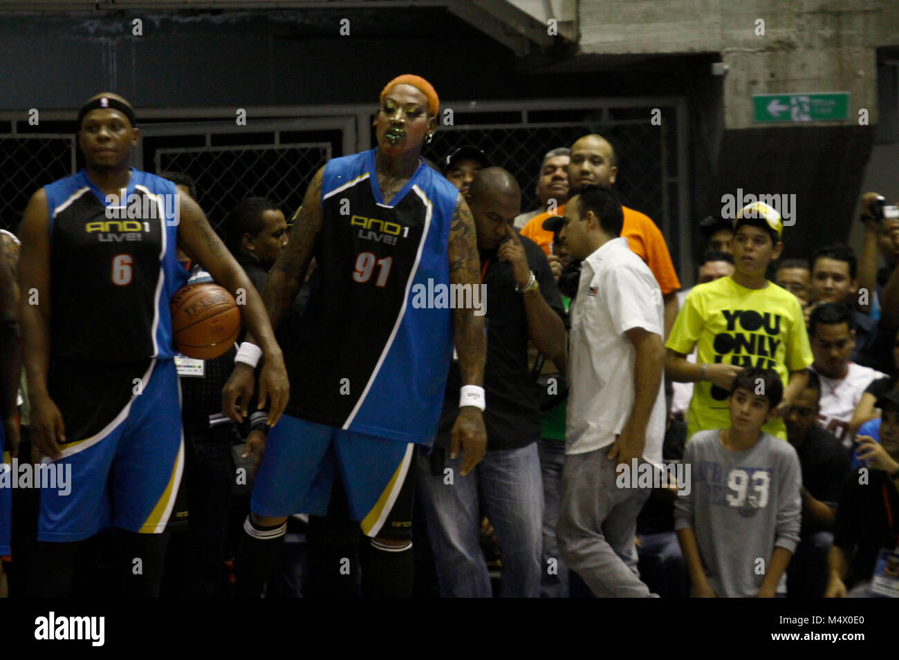 Valencia, Carabobo, Venezuela. 3rd Aug, 2012. August 03, 2014. ÃŠ Dennis Keith Rodman (born May 13, 1961 in Trenton, New Jersey, United States) is a former professional basketball player in the NBA, best known for his defensive and rebounding skills. For seven straight seasons he led the NBA in rebounding per game, which became a league record, and he was placed on the NBA defensive team of the year also in seven seasons. His fame grew even more due to his irreverent and controversial attitude on and off the courts. He has appeared in several television programs and movies.The photo was ma Stock Photo