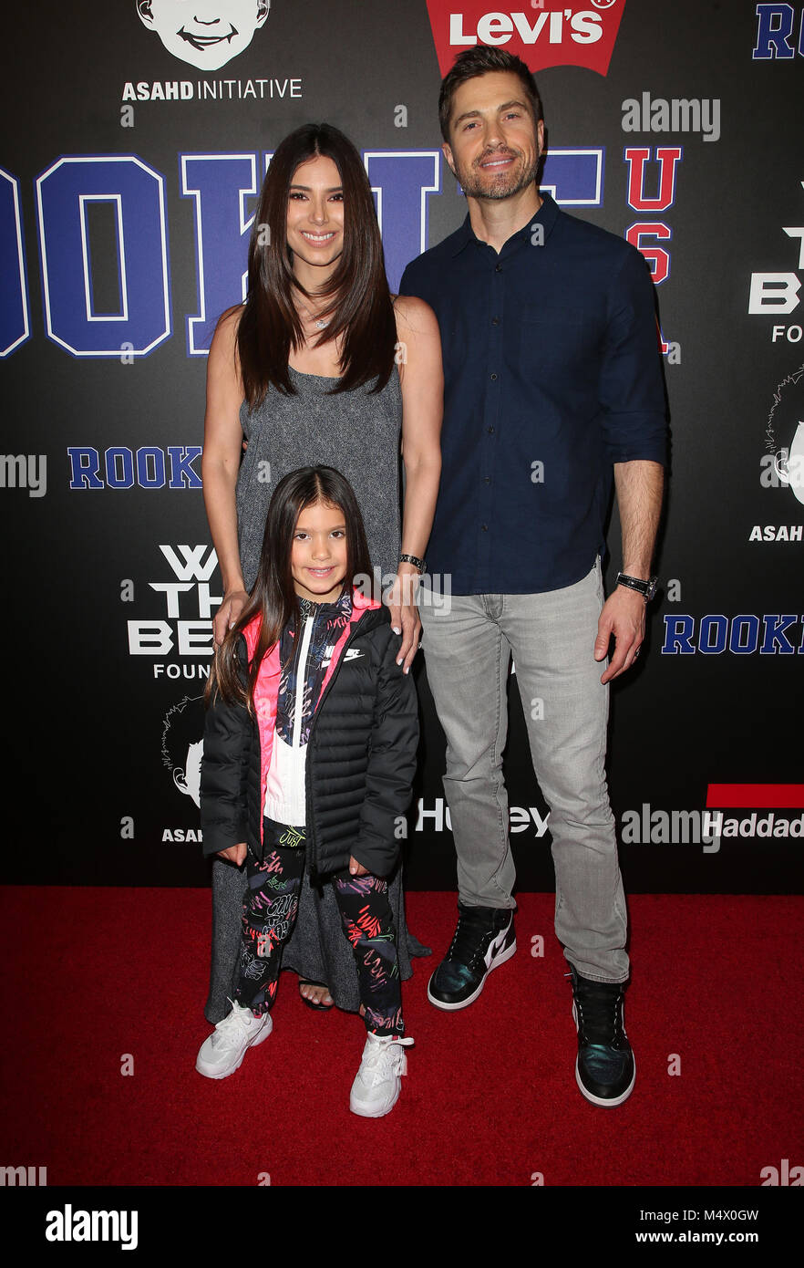 Los Angeles, California, USA. 15th Feb, 2018. 15 February 2018 - Los Angeles, California - Roselyn Sanchez, Eric Winter, Sebella Rose Winter. Rookie USA Fashion Show held at MILK Studios. Photo Credit: F. Sadou/AdMedia Credit: F. Sadou/AdMedia/ZUMA Wire/Alamy Live News Stock Photo