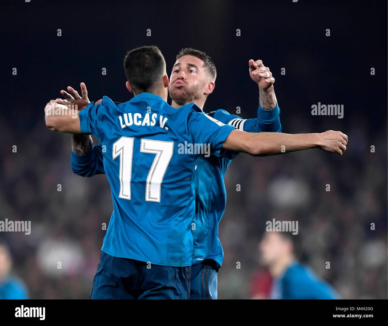 Real Madrid Player Sergio Ramos Celebrates The Goal In The Match ...