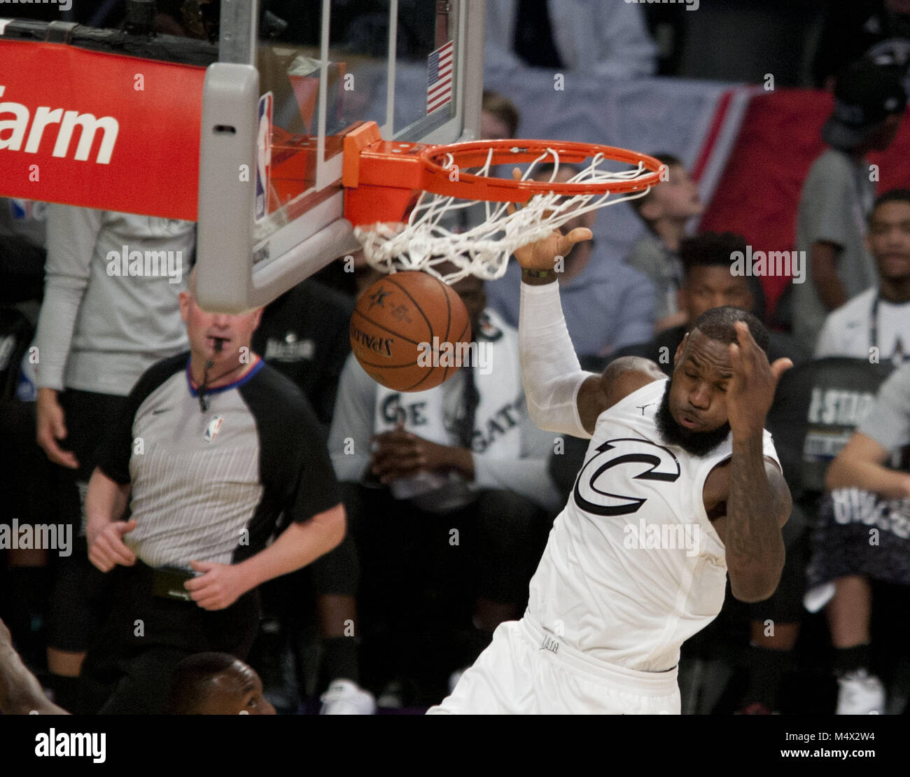 Los Angeles, CALIFORNIA, USA. 18th Feb, 2018. LeBron James #23 of Team ...