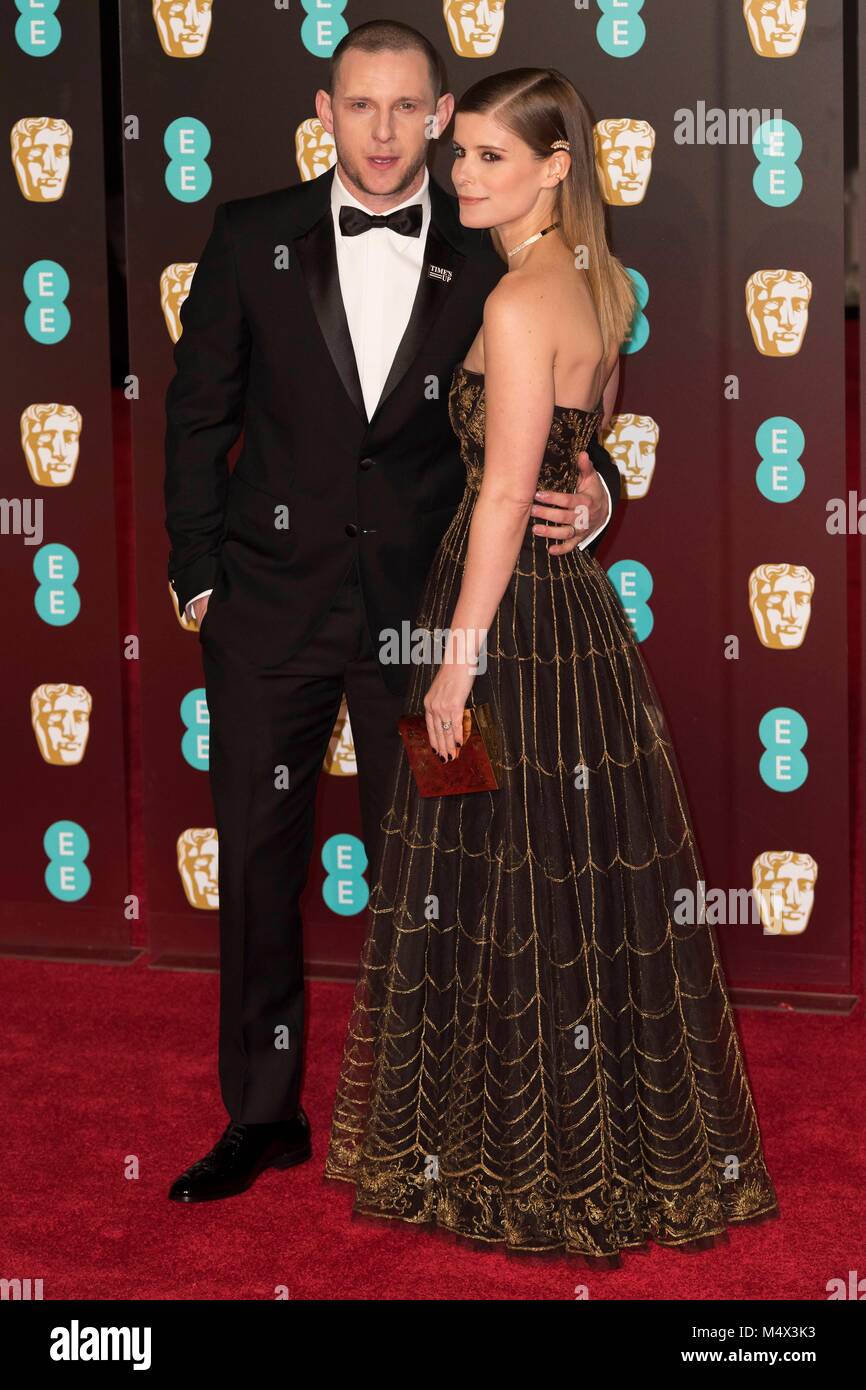 London, UK. 18th Feb, 2018. Kate Mara and Jamie Bell ‚attend EE British Academy Film Awards 2018 at the Royal Albert Hall - BAFTA Awards 2018 - London, UK (18/02/2018) | usage worldwide Credit: dpa picture alliance/Alamy Live News Stock Photo