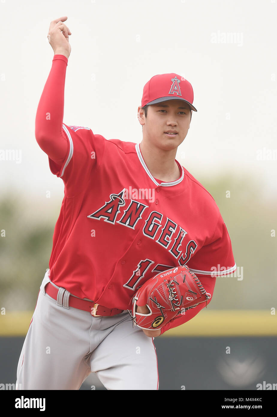 Tempe, Arizona, USA. 16th Feb, 2018. Shohei Ohtani (Angels) MLB Los