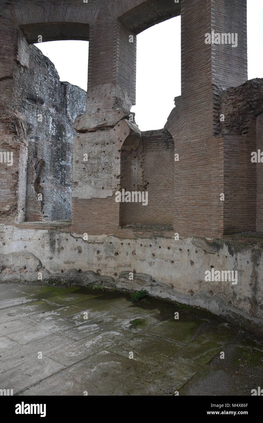 November 26th, 2017; Hadrian's Villa, Tivoli Italy.Walls in the ...
