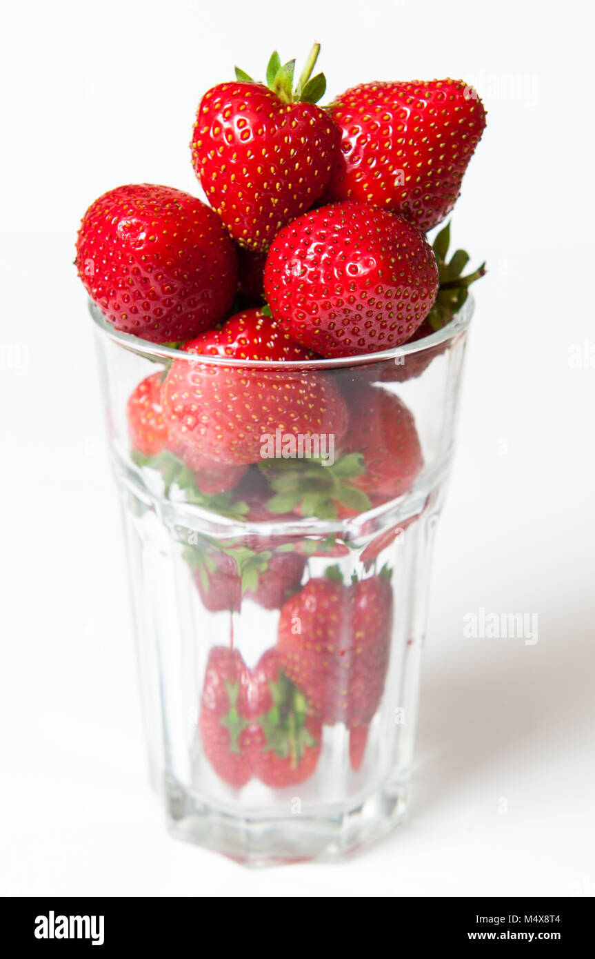 Fresh ripe strawberry in a glass Stock Photo - Alamy