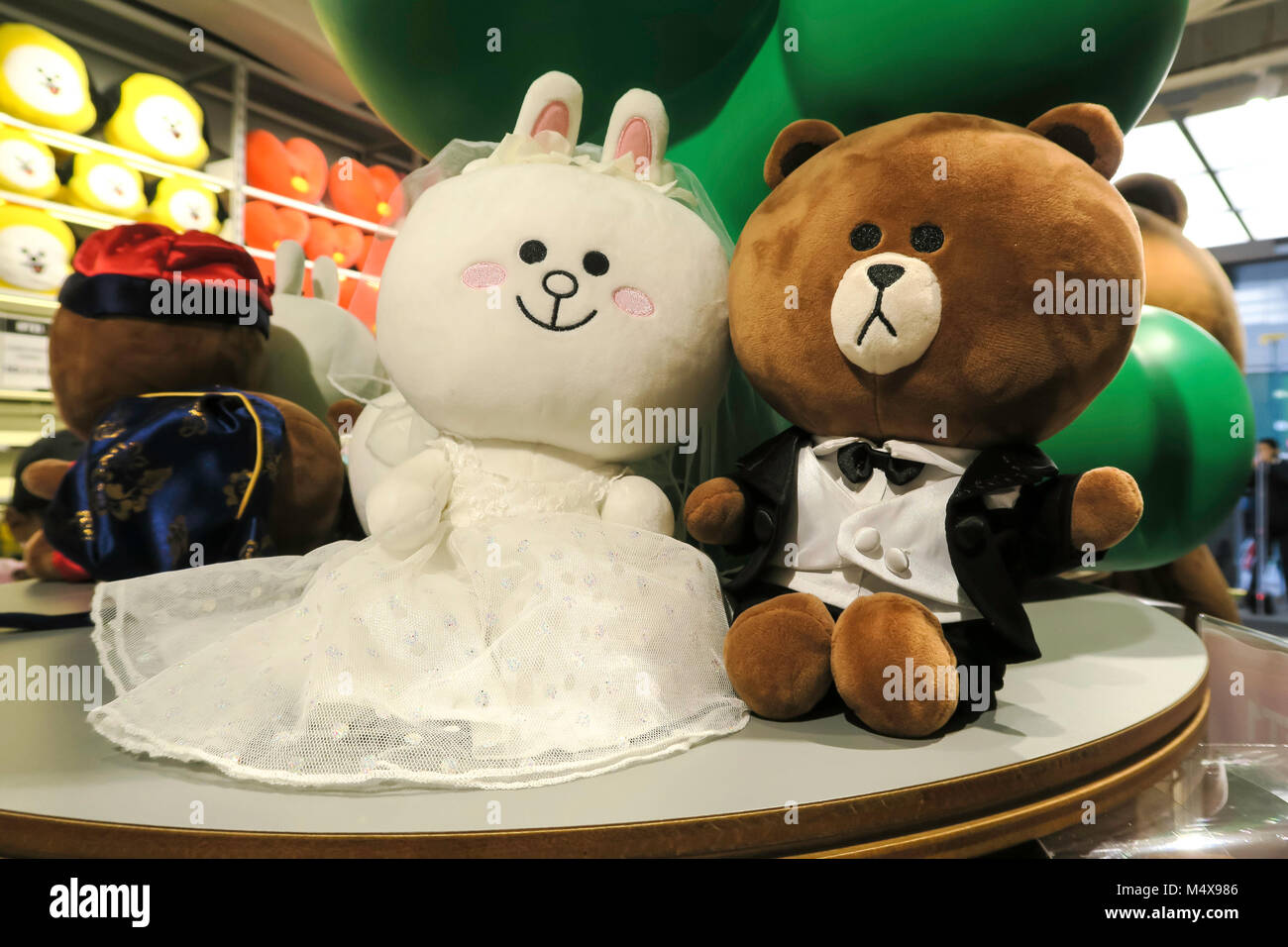 Line Friends Shop is in Times Square, NYC, USA Stock Photo