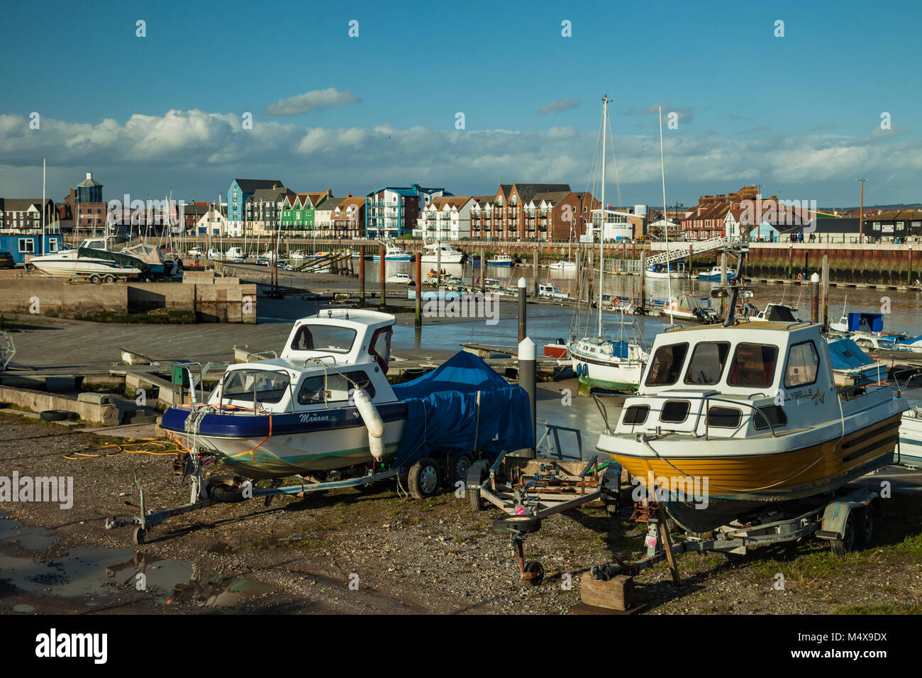Winter afternoon in Littlehampton, West Sussex, England. Stock Photo