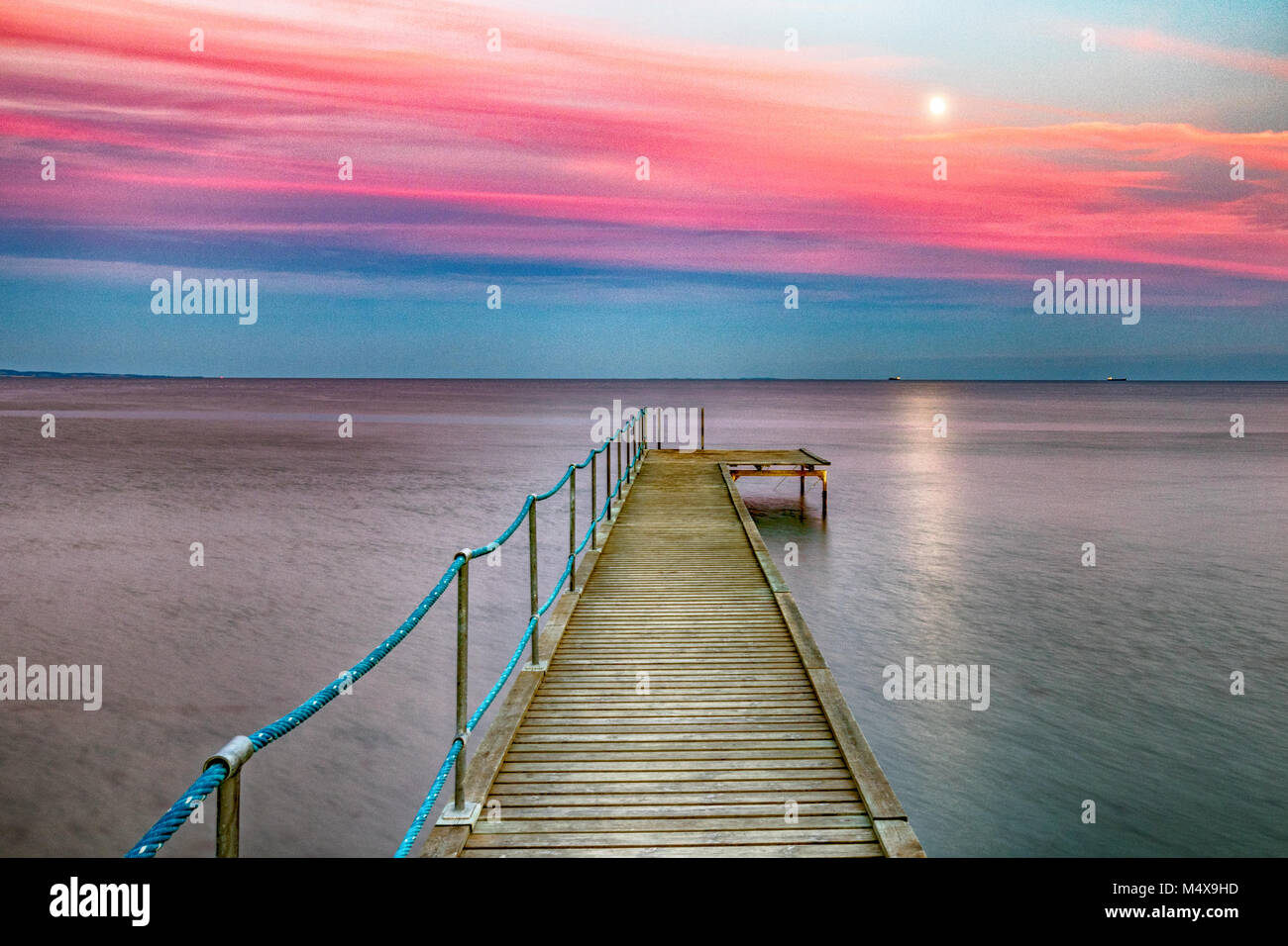 A small jetty in the near of Aarhus, Denmark. Stock Photo