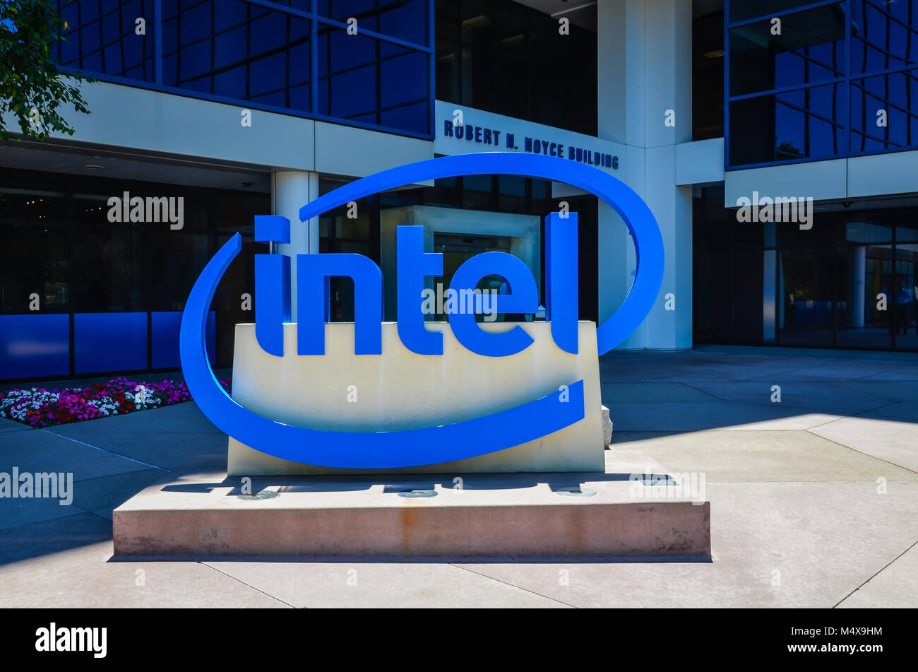 The Intel Museum located at Intel's headquarters in Santa Clara, California, has exhibits of Intel's products and history. Stock Photo