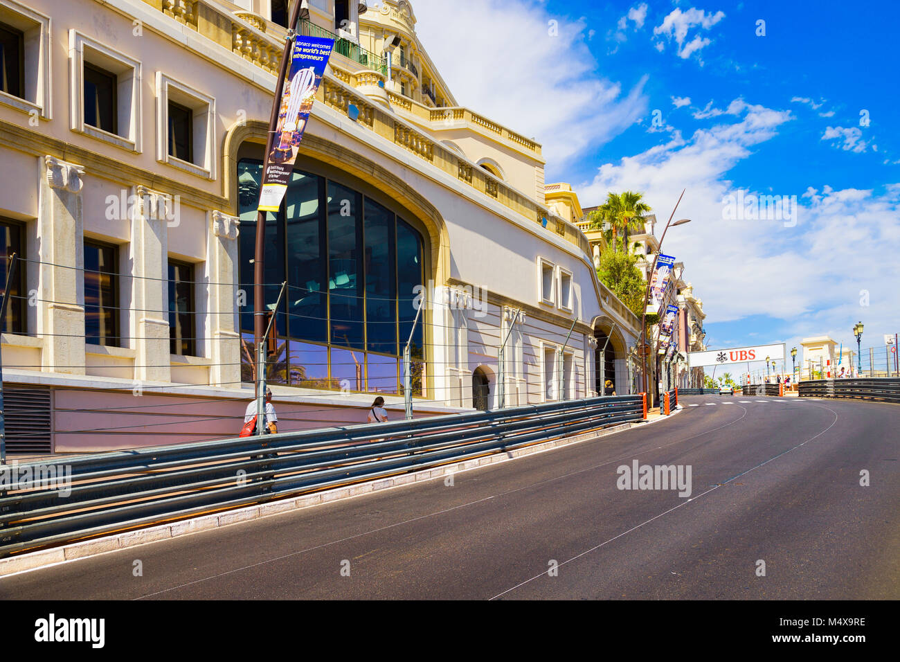 MONTE CARLO / MONACO - JUNE 02, 2013: Street of Monaco used for F1 Gran Prix motor race and tourists on the sides of the road. Stock Photo