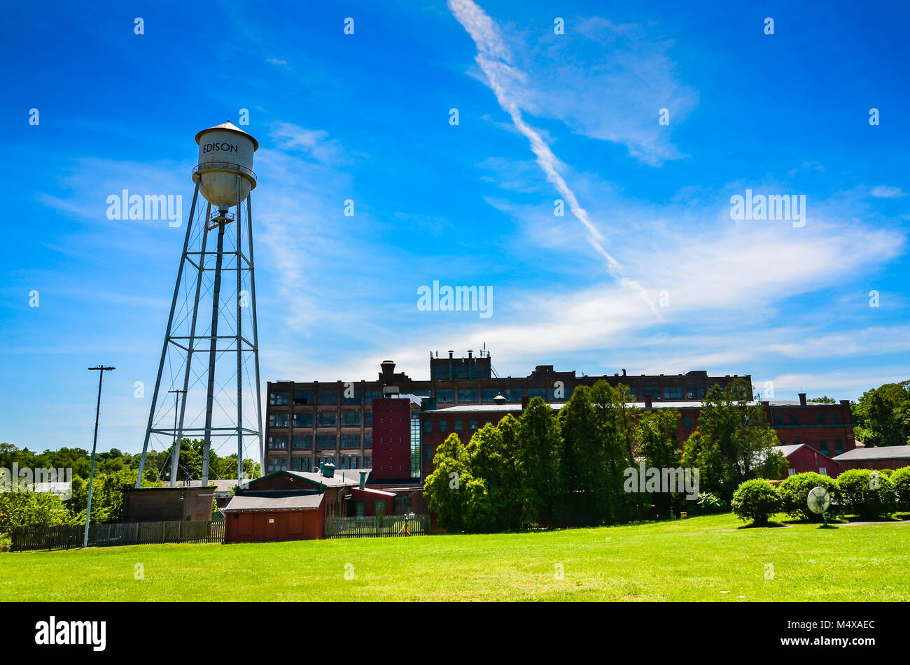 Thomas Edison National Historical Park preserves Thomas Edison's laboratory and residence, Glenmont, in Llewellyn Park in West Orange, NJ. Stock Photo