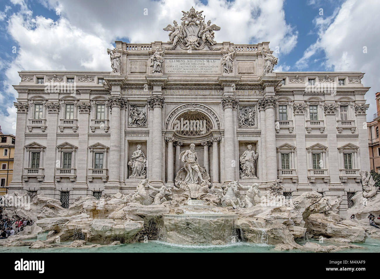 Ancient historical Trevi Fountain in Rome Italy Stock Photo