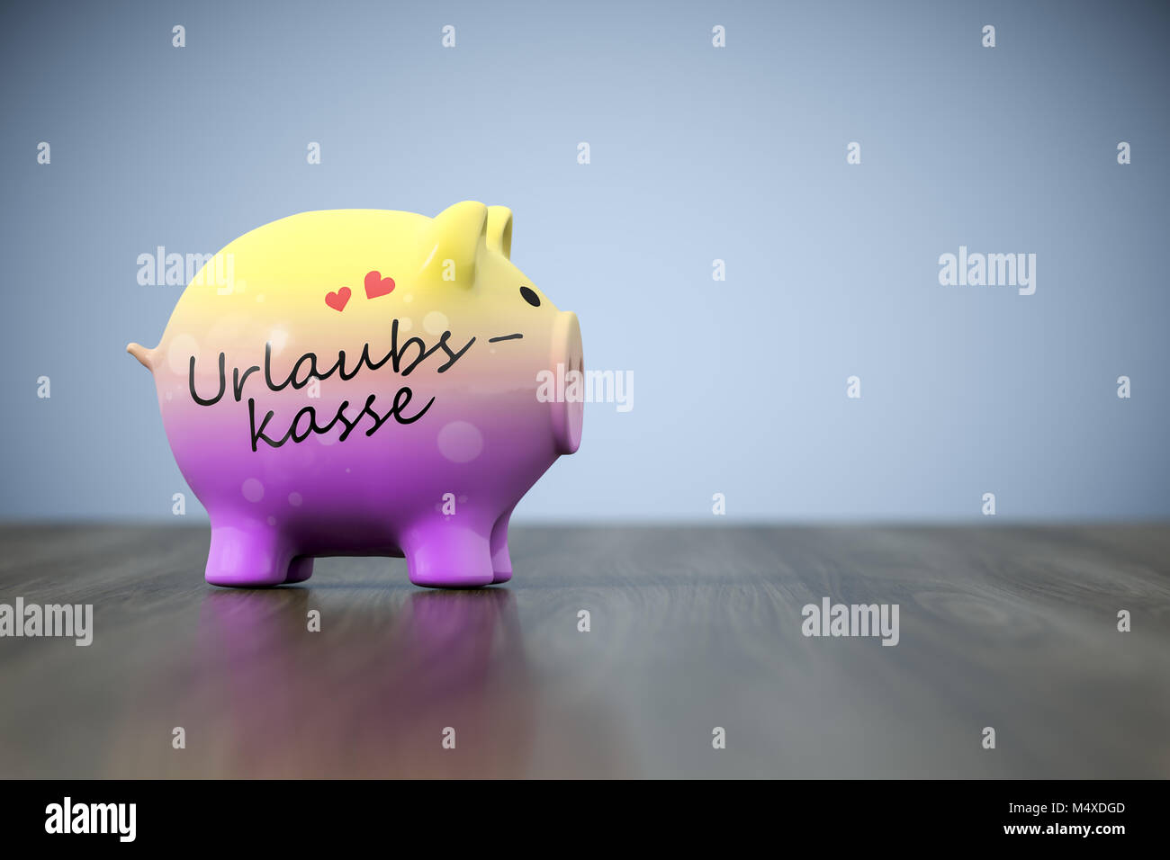 piggy bank with the word holiday fund in german language Stock Photo