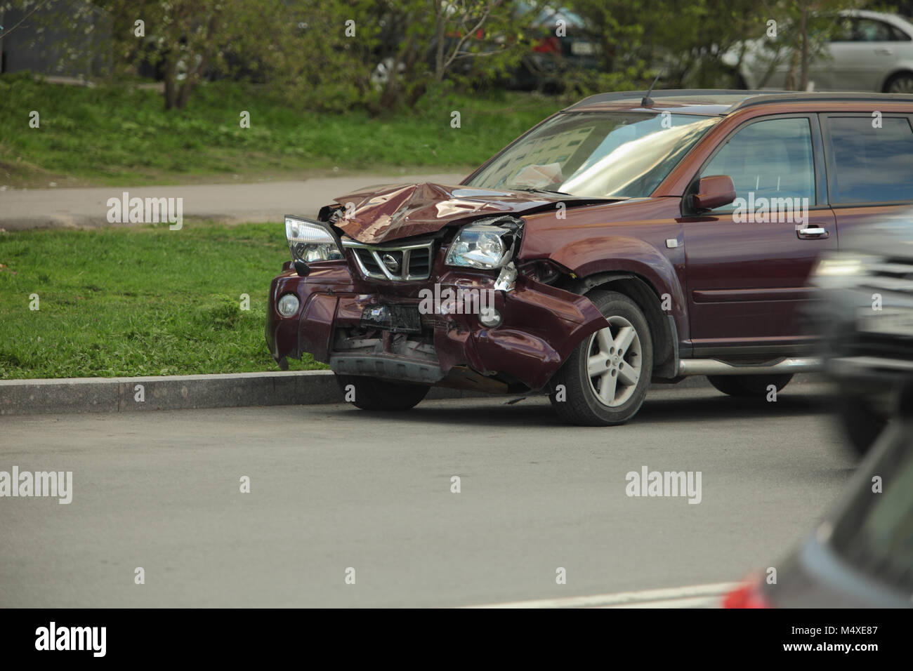 Car crash headon collision Stock Photo Alamy