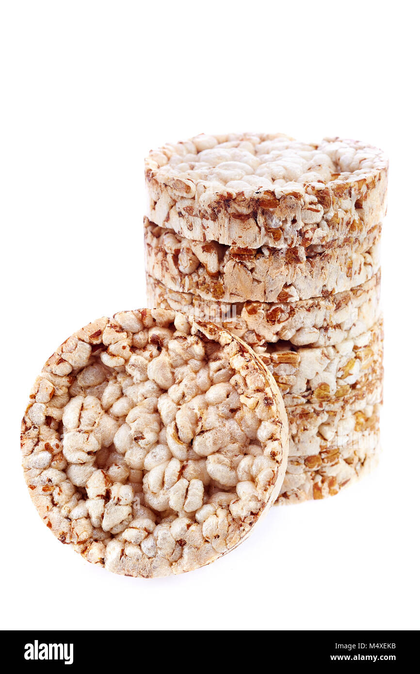 Rectangular Rice Biscuits Diet ricebiscuits pile isolated on white background. Healthy food ...