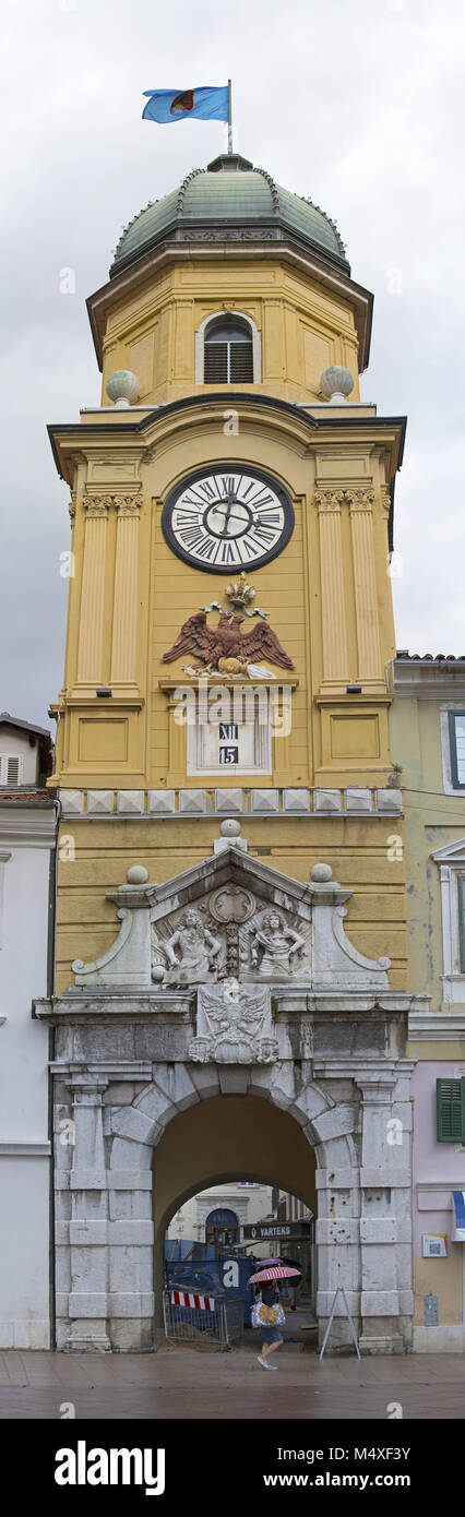 Clock Tower Rijeka Stock Photo