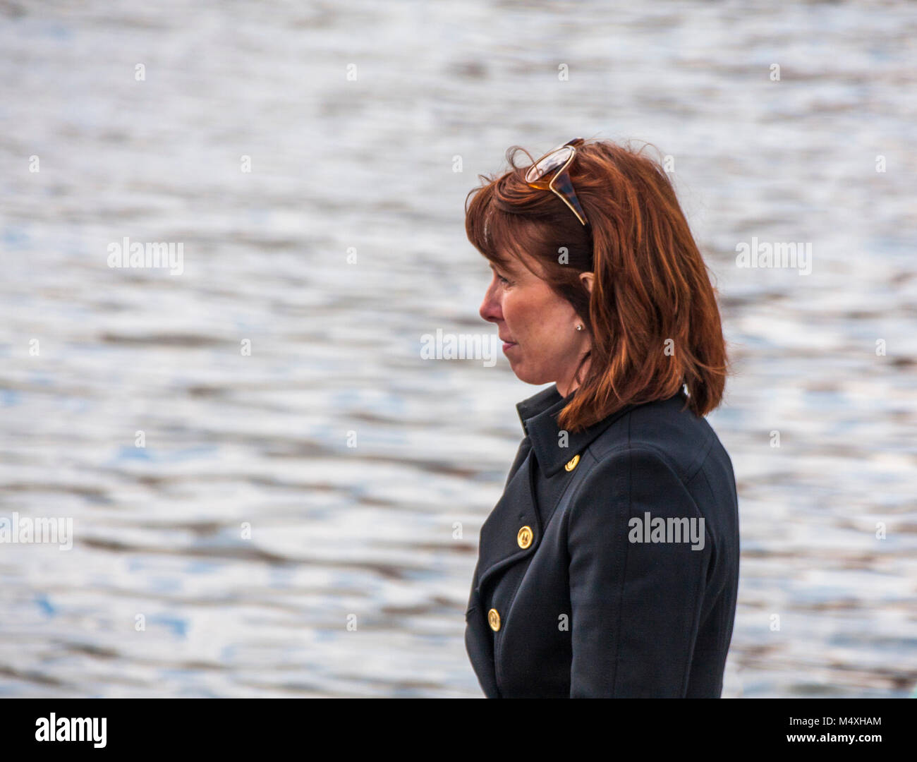 Kay Burley,Sky News correspondent at The Marina,Hartlepool,England,UK Stock Photo