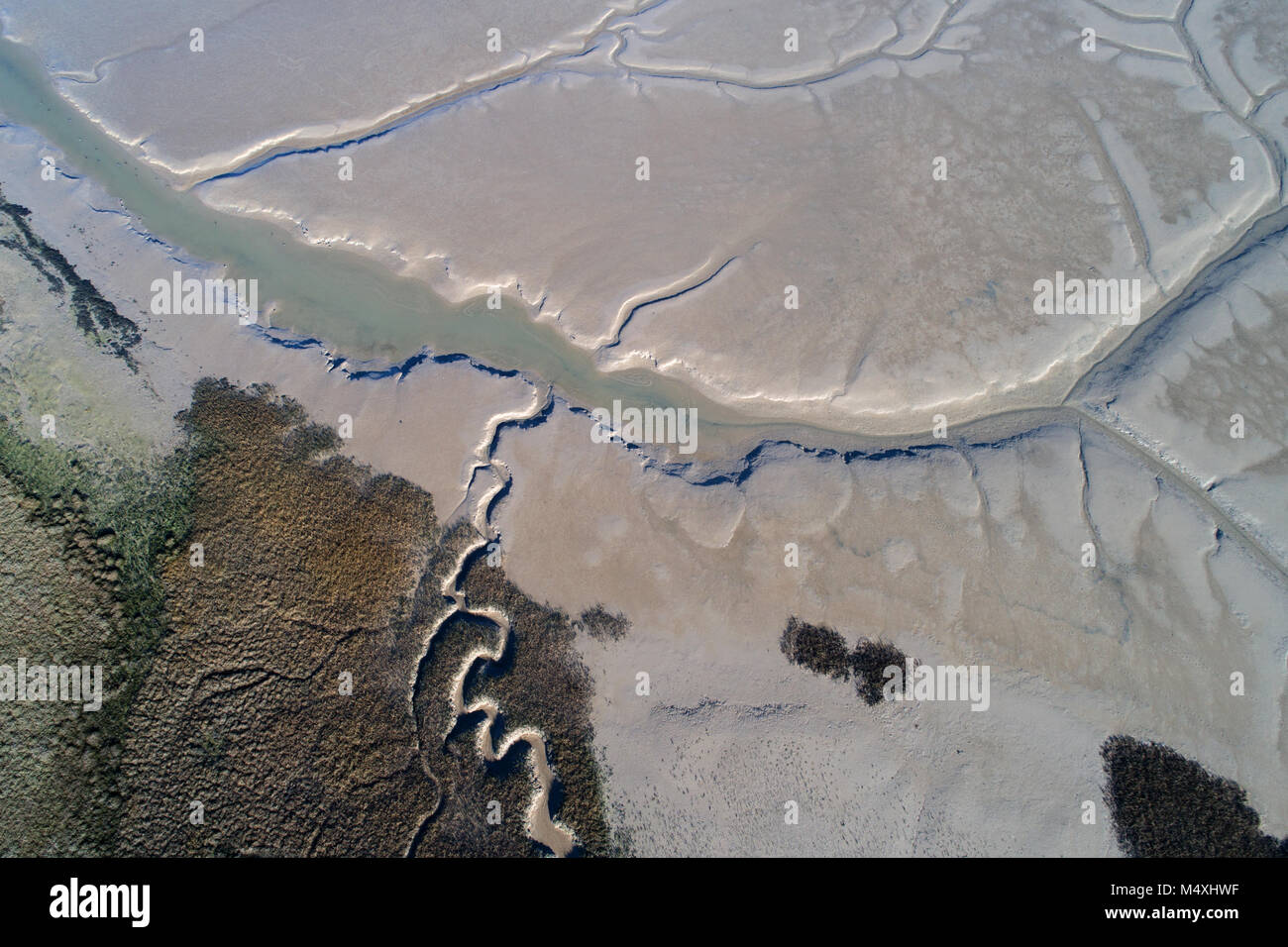 aerial view of the mud flats at pagham harbour west sussex Stock Photo ...